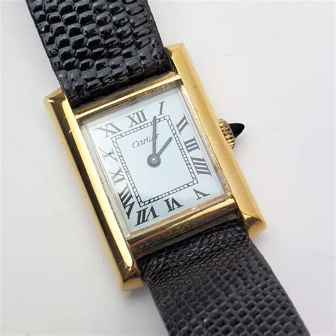 cartier watch 18k gold electroplated|cartier 18k gold ladies watches.